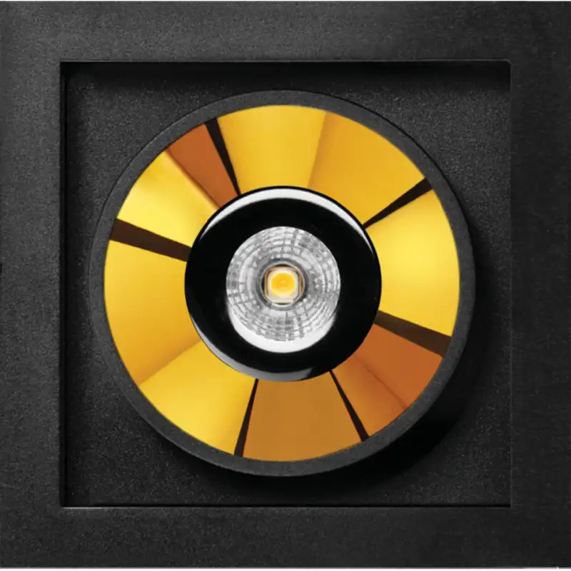 Black Foster Recessed 1 Flood Dim Dali 2700K IP20 CRI sup 90 Noir Mat-Or métallique (A3191140NMG)